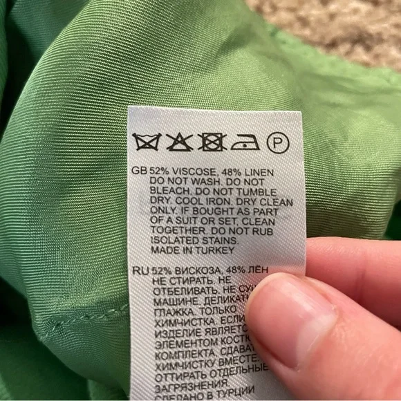 Reiss Gracey Tailored Pleated Linen Blend Shorts Green Size 4 - Picture 7 of 13